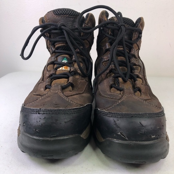 Timberland Brown Leather Steel Toe Lace Up Boots Size 9.5 main image 8